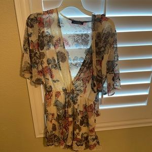 Blue Blush Romper with Belt